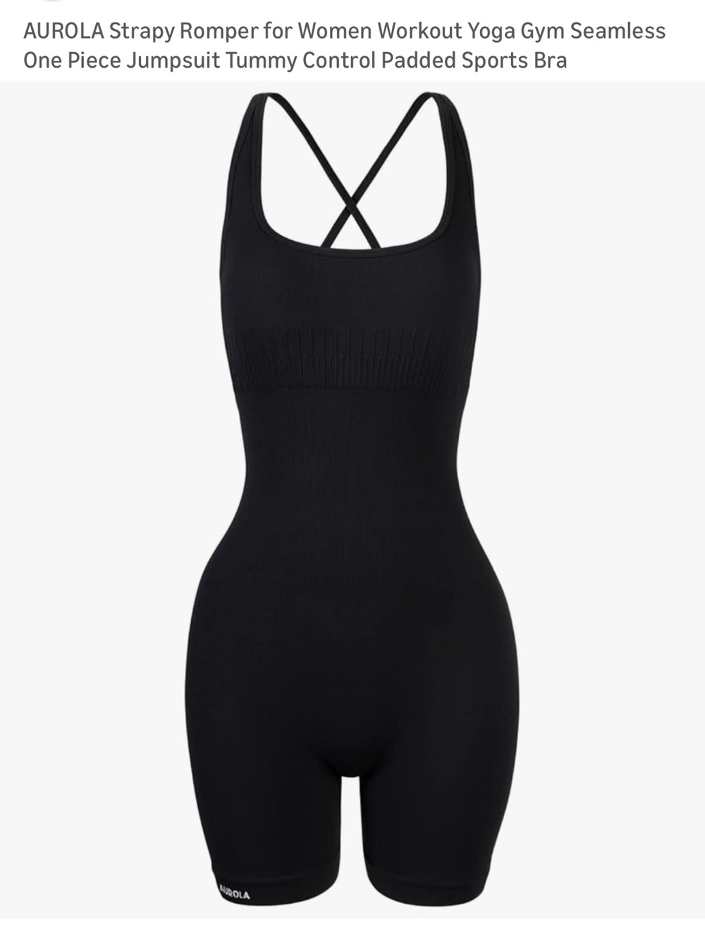 AUROLA Seamless Strappy Shaping Romper - Black